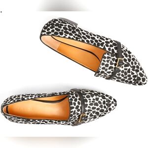 TALBOTS EDISON BUCKLE CALF HAIR GIRAFFE PRINT LOAFER size 8